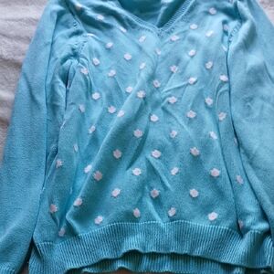 Blue Polka Dot Sweater